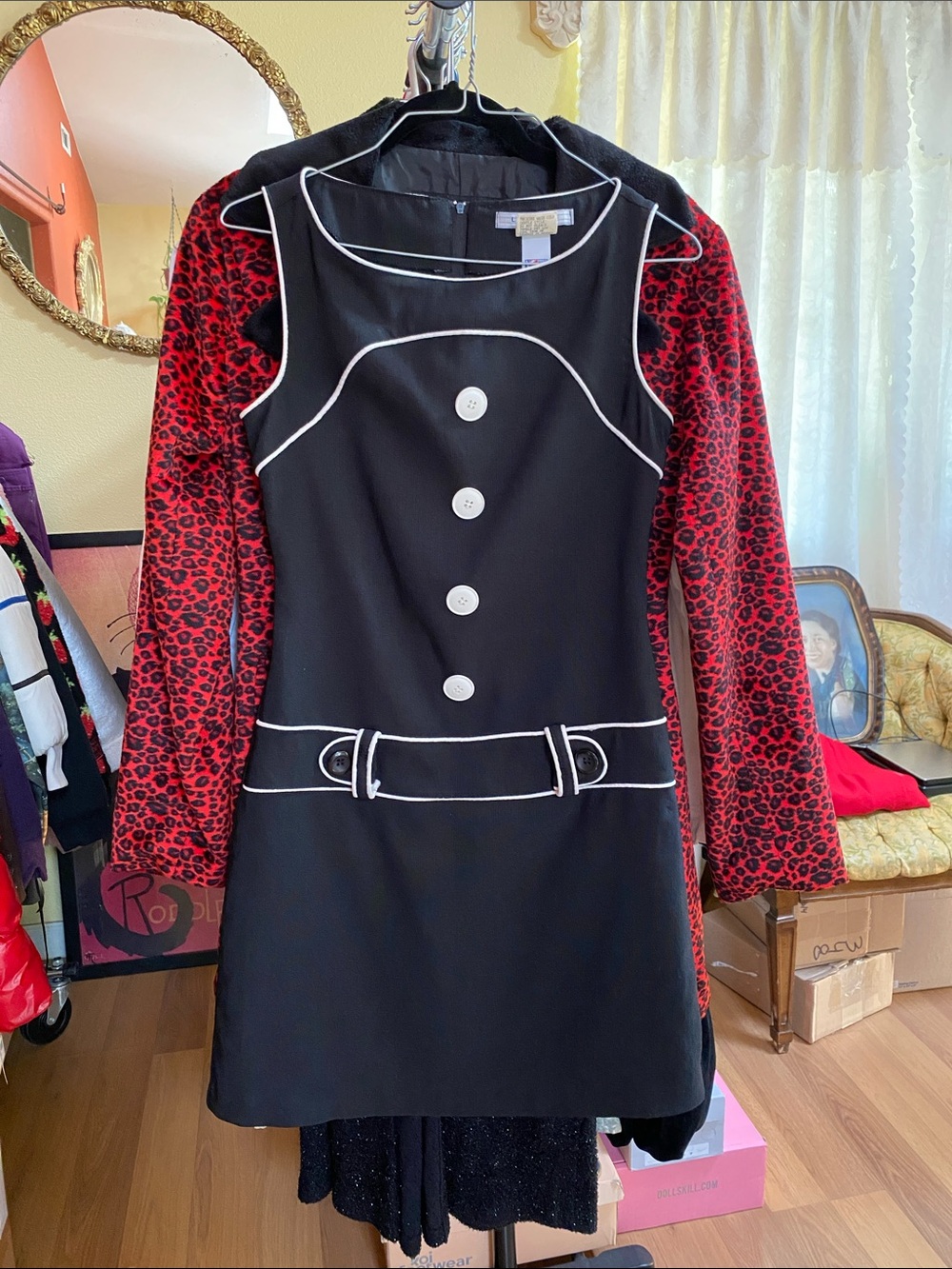 Vtg 90s La Belle 60s Mod Mini Dress